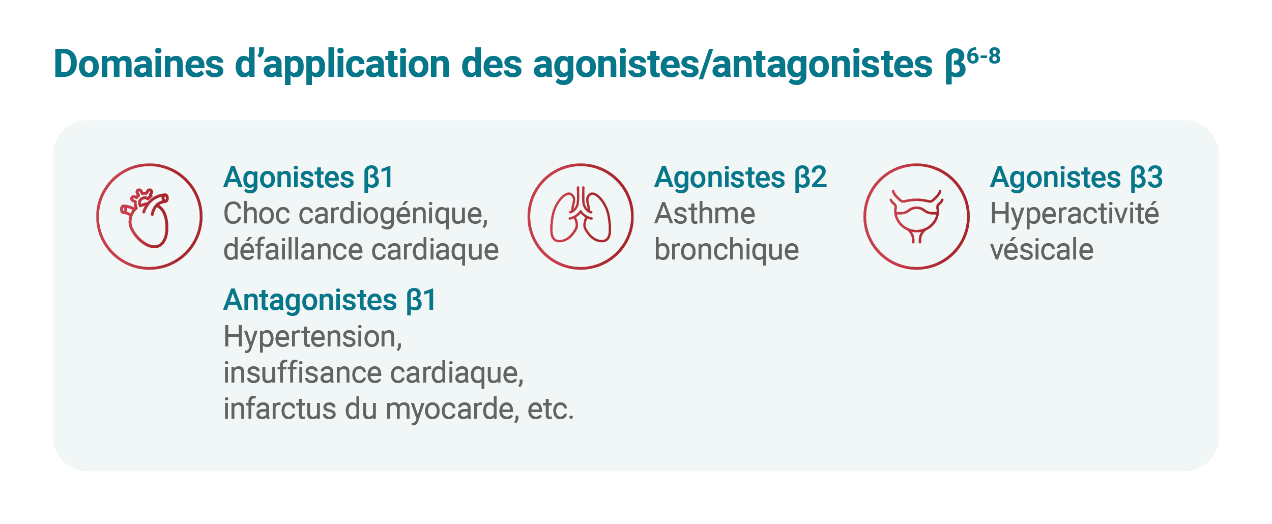 Domaines d'application des agonistes/antagonistes ß