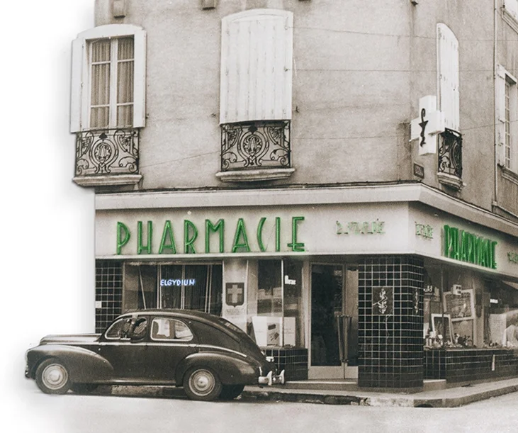 Photo d'une vieille pharmacie